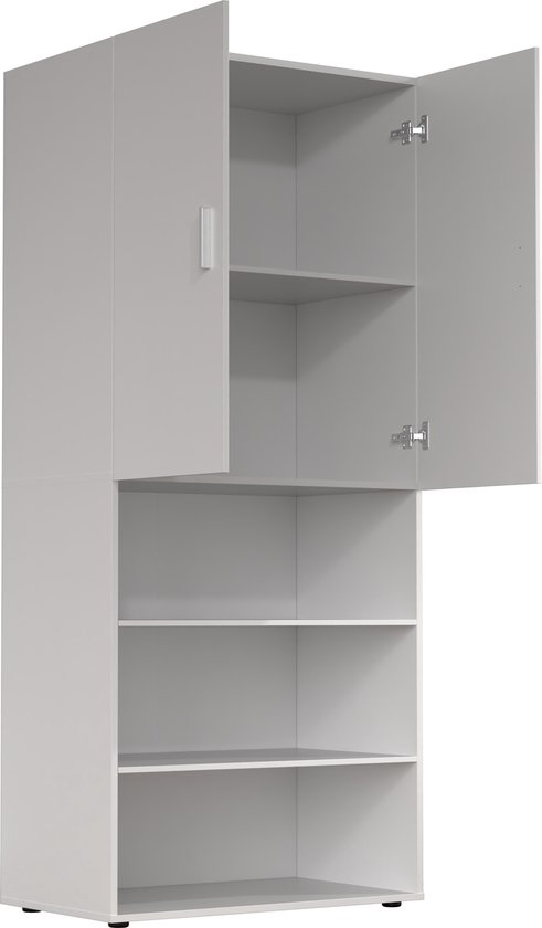 Armoire - meuble de rangement - étagères - largeur 80 cm - blanc