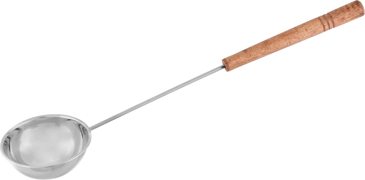 Goedkoopste Saunalepel RVS houten handvat 48 cm