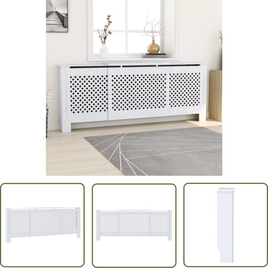 vidaXL Radiatorkast - Radiatorombouw - Radiatorombouw 205 cm MDF wit - Mdf Kast - Wit Radiatorombouw - Badkamermeubilair