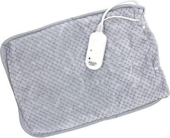 Foto: Warmpi draadloos warmtekussen incl warmpi powerbank 10 000mah tetris blauw met goud het elektrisch verwarmde kussen heeft ook kabel van 3m voor opwarming via stopcontact of usb poort 3 warmtestanden afmeting 45x45 cm achterkant fluweel