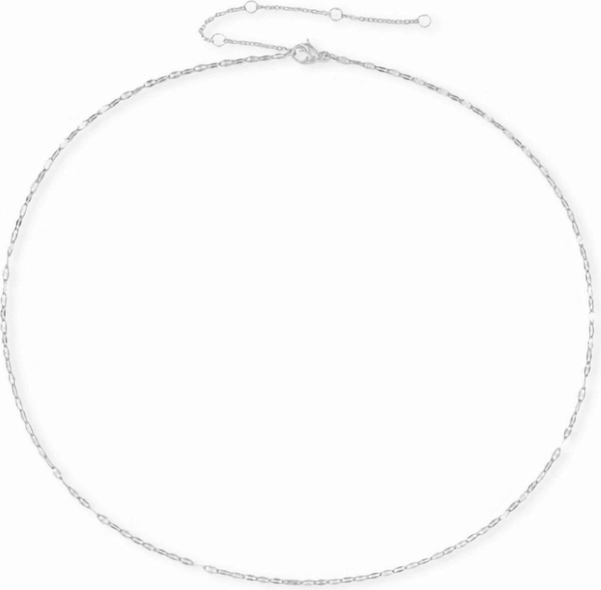 Aurélia - Klassiek fijne Dames Ketting - Zilver kleurig - Gourmet Coullier- 1,4mm - 42cm - Sieraden Vrouw - Juwelen -RVS
