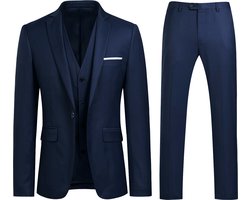 ALLTHEMEN Heren Slim Fit 3-delige Moderne Pakken - Herenpak Voor Zakelijke Bruiloften - M