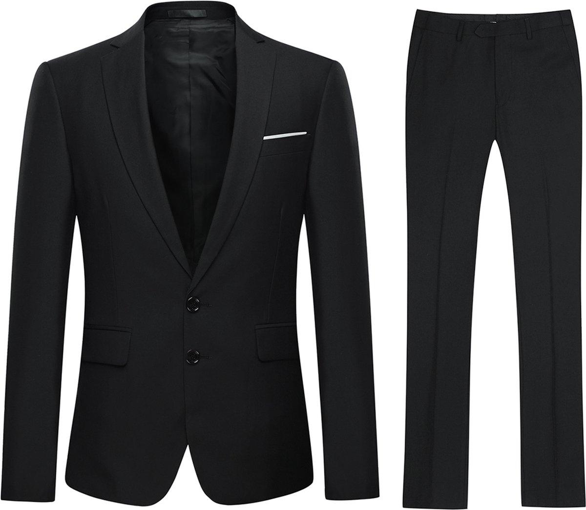 ALLTHEMEN Heren 2-Piece Slim Fit Pak - Tweeknoops Zakelijk Pak - S