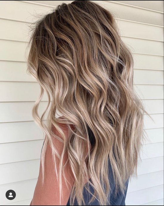 Extensions de cheveux Halo | Extensions de cheveux | 40 CM | 95 GR | Cheveux humains |Blond clair Châtain clair | Vrais Cheveux | L'étiquette des cheveux