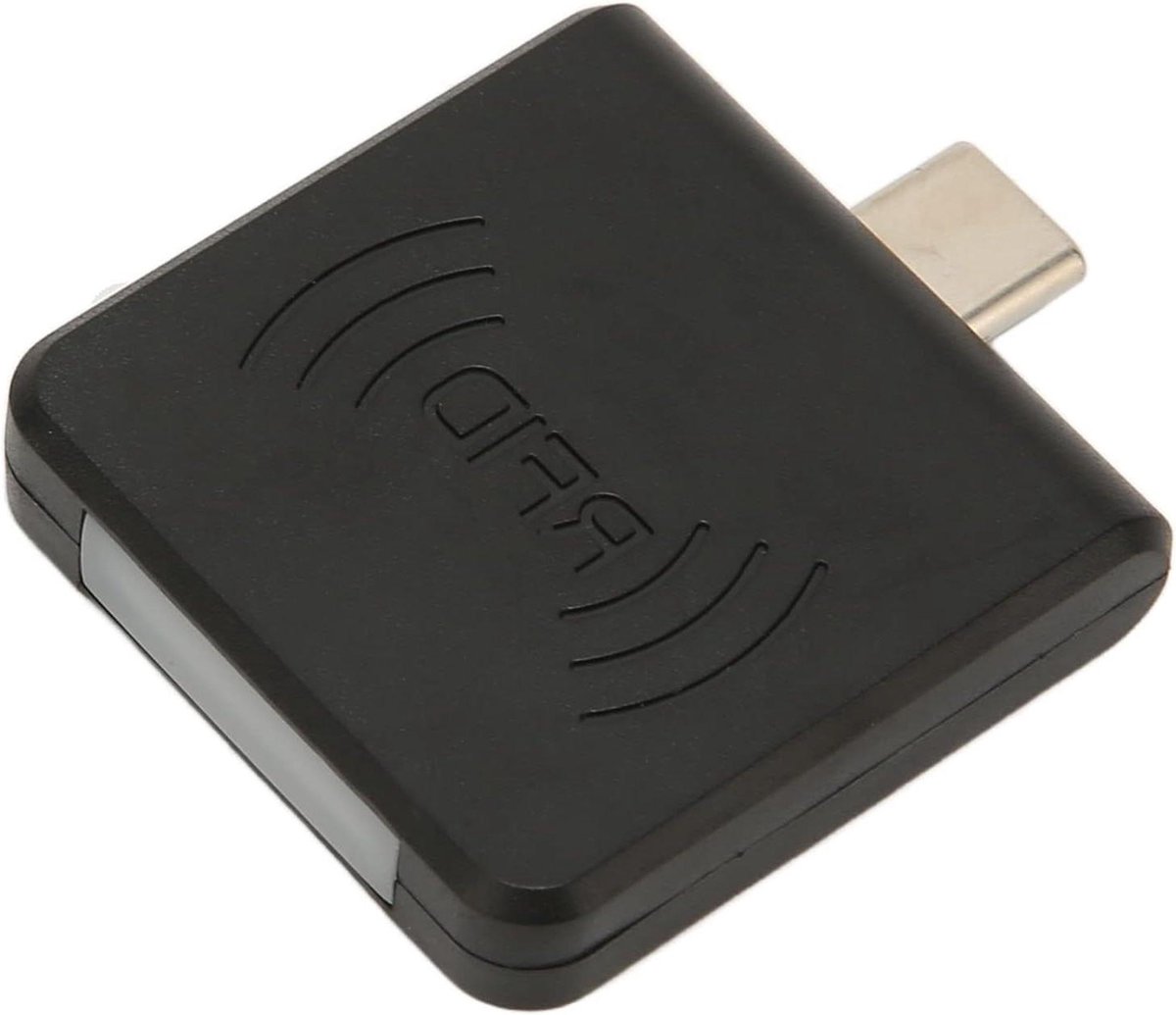 Draagbare Type C RFID ID-kaartlezer - Smart Card-lezer voor Mobiele Telefoons - Plug-and-play - Snel Kaartlezen voor Smartphone met OTG-functie - Zwart .