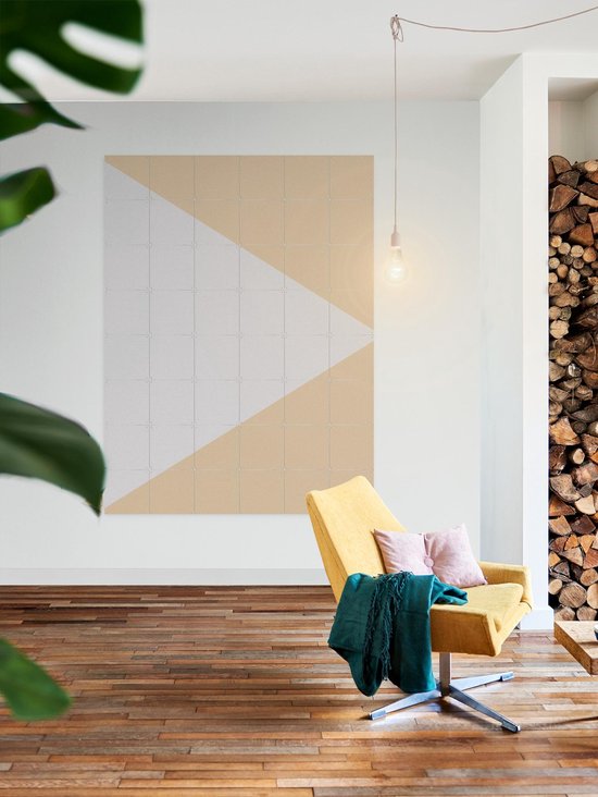 IXXI Color blocking - Gris Beige, Allon Dery - 80 x 100 cm - Support d'accrochage gratuit - Grande Décoration murale et posters - Graphisme, Abstrait,