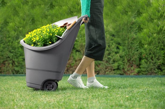 Kruiwagen met wielen antraciet tuintrolley shoppingkar bolderkar max 50kg van MaxxGarden — afbeelding 3