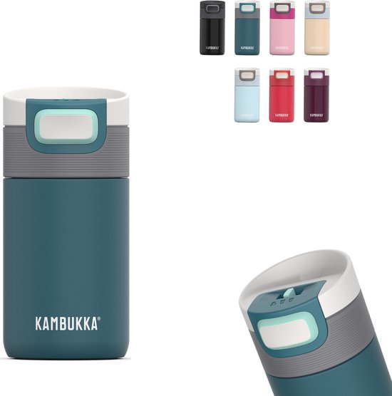 Kambukka Etna Thermosbeker 300 ml - Koffiebeker To Go - makkelijk reinigen - lekvrije Koffiebeker - Theebeker - Travel Mug - Groen-Blauw