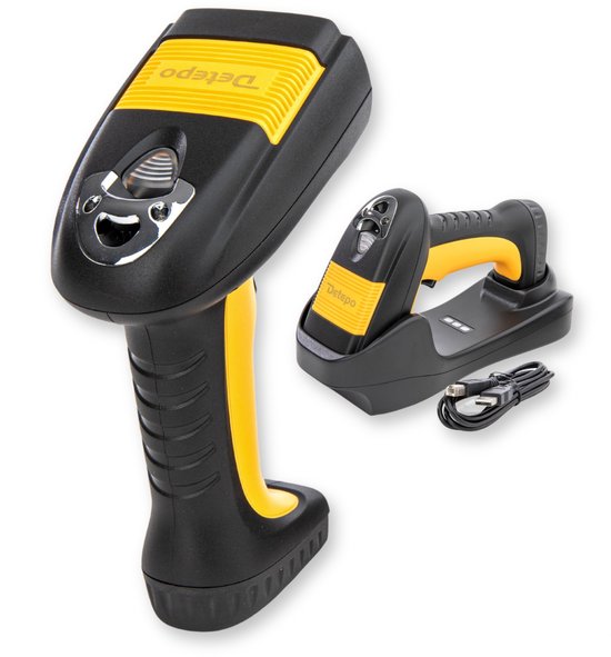 Barcode Scanner Draadloos - Professionele Handscanner voor 2D/QR Codes - USB & Bluetooth - Voor Industrieel Gebruik - Met Houder