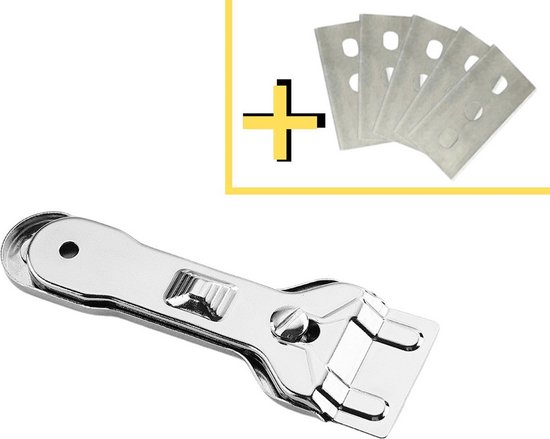 Knaak Kookplaat Krabber - Voor Keramische & Inductieplaten - RVS - Inclusief 5 Reservemesjes