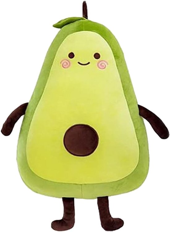 JAWSEU Avocado Beer pluche speelgoed, knuffeldier, avocado, knuffeldier, avocado, kussen, simulatie, avocado, pluche dier, poppenslaapkussen, fruit, gevuld pluche dier, bank, rugkussen, knuffeldieren