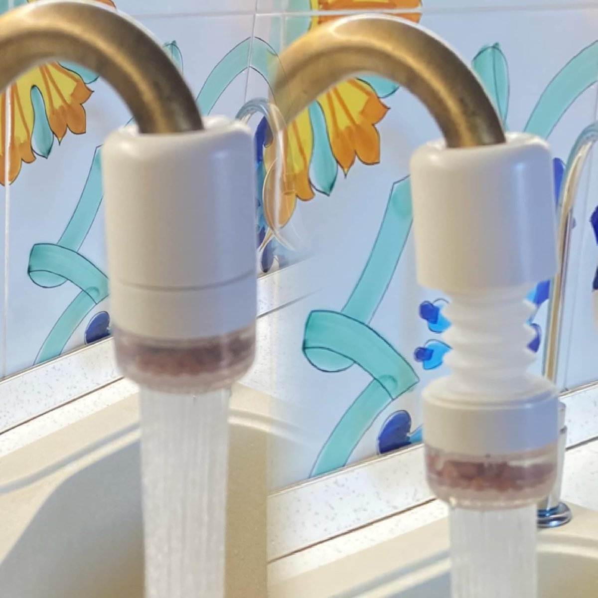 Waterfilterkraan met intrekbare douche en universele aansluiting voor keuken en badkamer