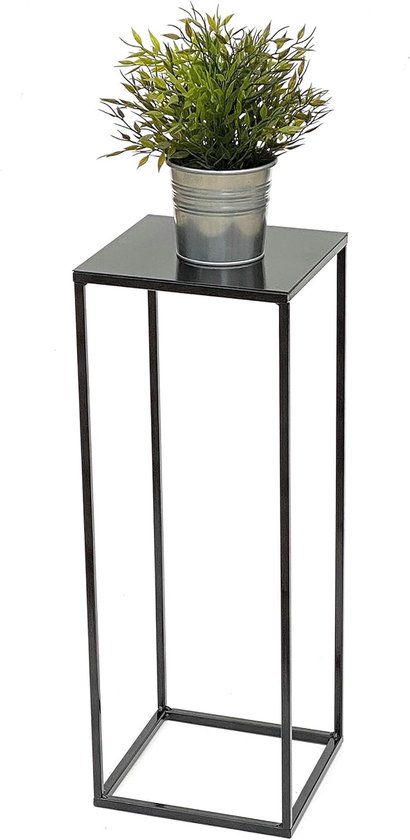 DanDiBo Bloemenkruk, metaal, wit, vierkant, 100 cm, bloemenstandaard, bijzettafel, 96568, bloemenzuil, plantenstandaard, plantenkruk, design, modern