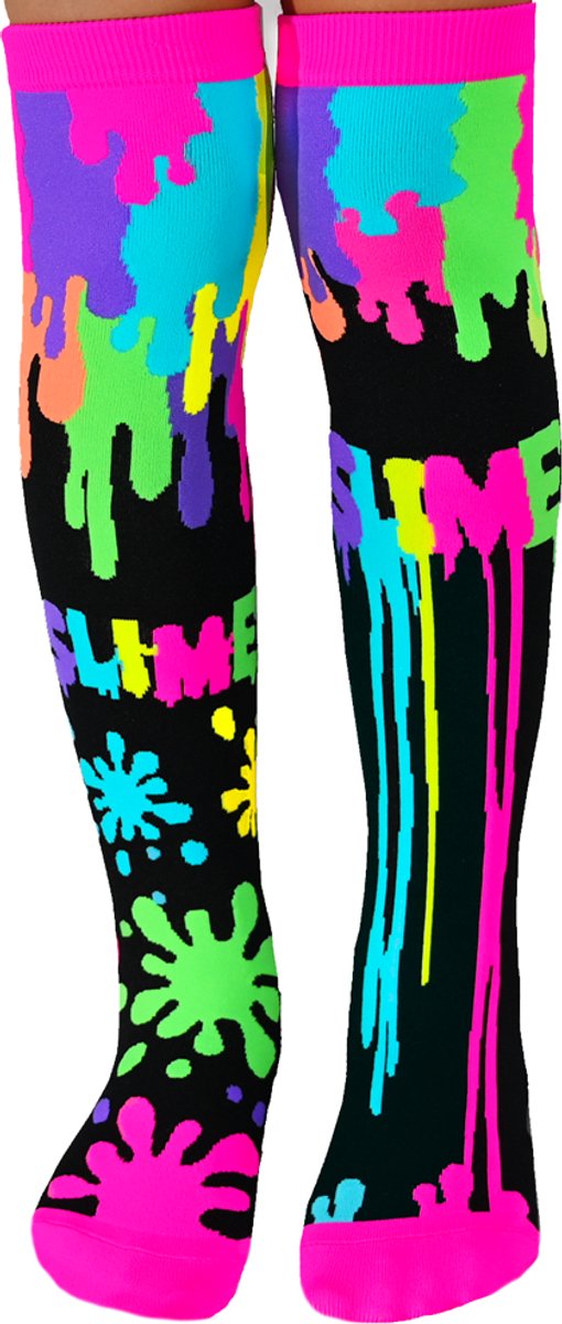 Madmia Slime Sokken - Kinder Sokken - Neon Sokken - Hoge Sokken - One Size