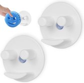 Bol.com Grappige gezichtssponshouder - 2 stuks met zuignap installatie - voor keuken badkamer en wastafel aanbieding