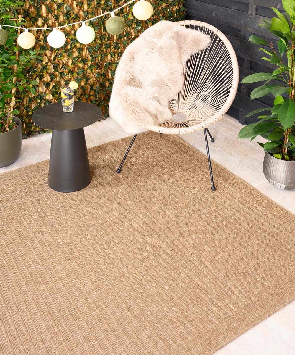 Jute buitenkleed - Boho Stripe beige 80x150