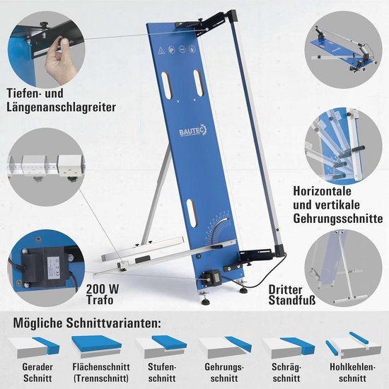 Professionele Piepschuimsnijder Voor Isolatie 200 Watt 130 Cm 