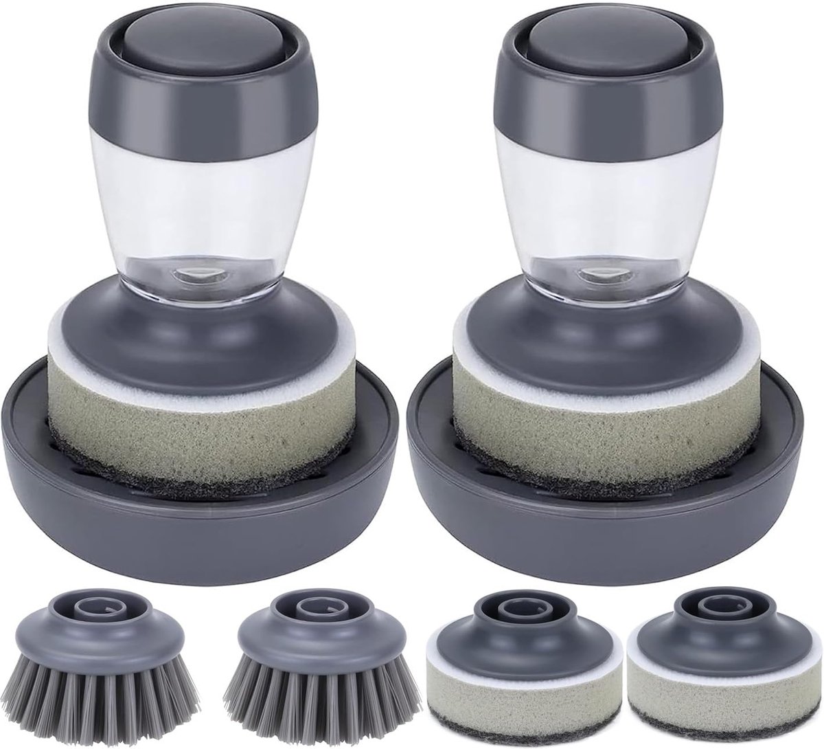 My Ninki ® Keukenreinigingsset met Zeepdispenser en Vervangbare Schuursponsen voor Efficiënt Afwassen