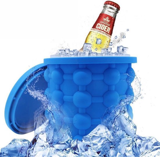 Siliconen ijsblokjesmaker beker, cilinderbakken rooster ijsblokjesvorm, gemaakt van voedselkwaliteit siliconen en ABS-materiaal, geschikt voor 60 ijsblokjes, perstype Easy-Release ijsmachine lade, veilig (geel en wit