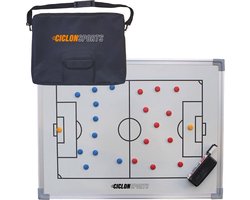 Ciclón Sports Coachbord Voetbal - Tactiekbord 60 x 90 cm - Magnetisch Trainersbord met Draagtas en Accessoires - Voetbaltrainer
