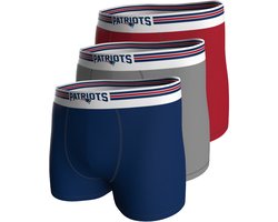 NFL New England Patriots 3-Pack 95% Cotton Boxers | Navy/Grey/Red Size L voor Sport Fanzone