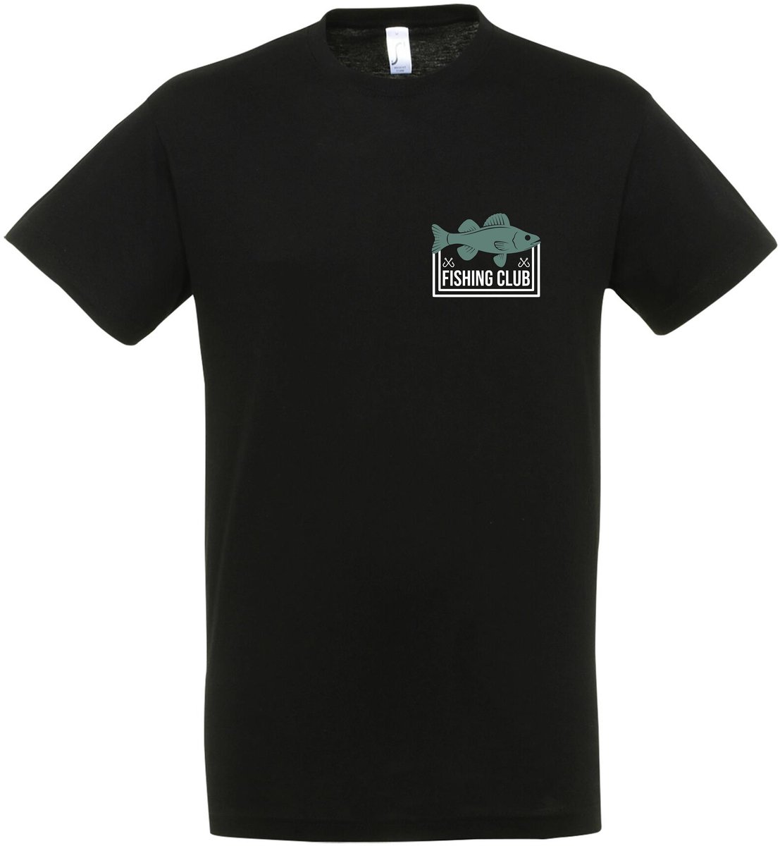 Fishing Club T-shirt - Borst Logo - Vis Hobby Cadeau T-shirt - Vissen - Vis T-shirt - Grappig Cadeau - Dames - Heren - Unisex - Tshirt Hengelsport - visspullen - Zwart - Fishing - Hobby - Maat L