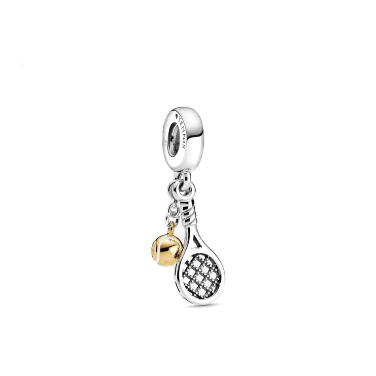 SportPresent® - Sportbedel - Tennis - Tennisracket - Tennisbal - Padel - Sportbedel - Hangbedel Charm - Zilver - 925 - Ketting - BedelArmband-Meerkleurig – Kraal – Teamkado