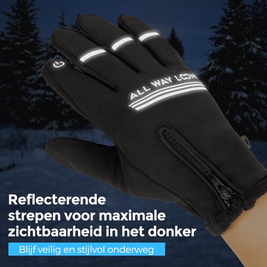 Fietshandschoenen met Touchscreen - Winddicht / Waterdicht - Motor Handschoenen - Maat: L — afbeelding 5