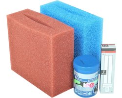 Onderhoudspakket voor vijverfilters - Compleet set met filterstarter, UVC-lamp en filtersponzen