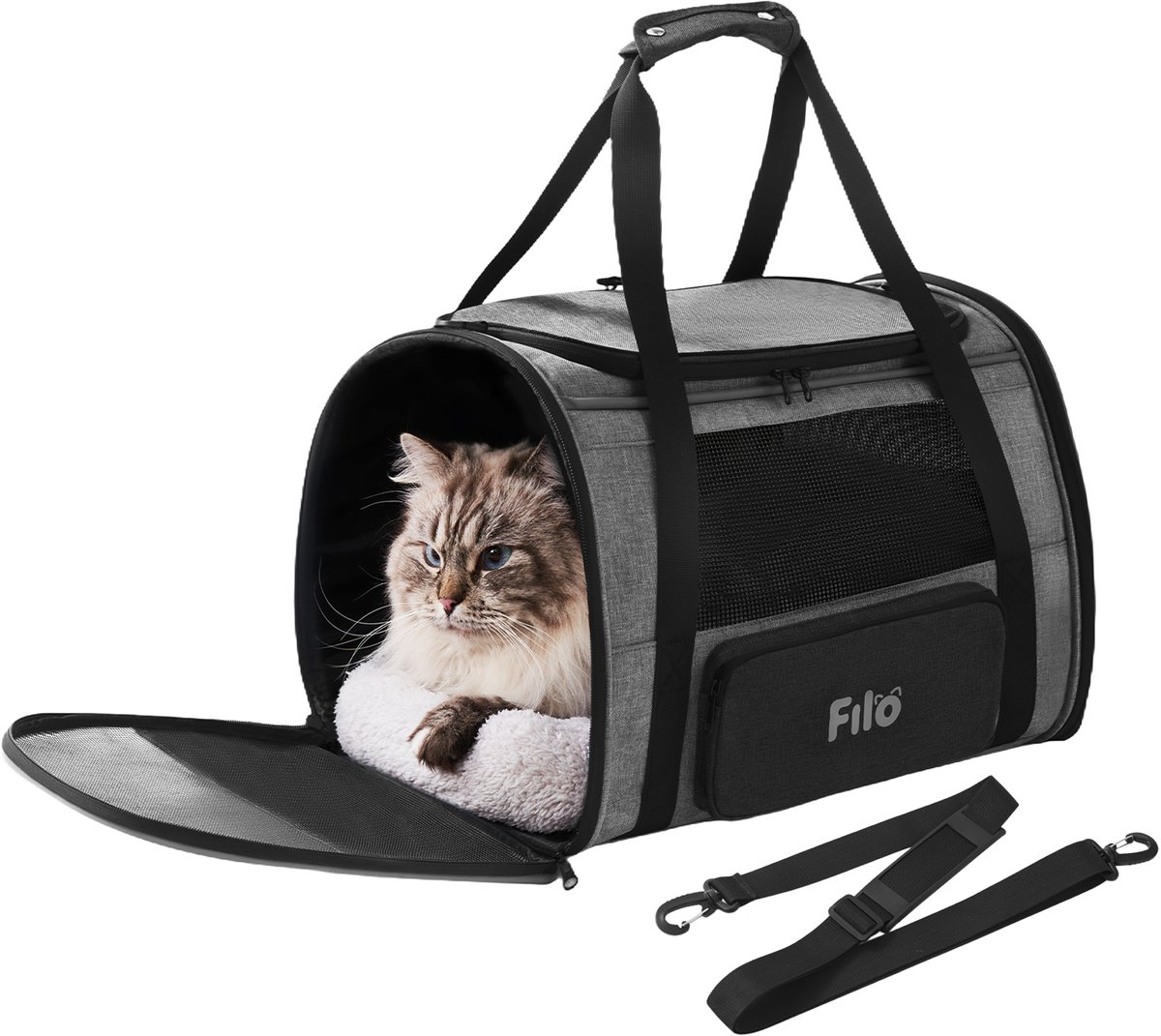 Filo Reismand Kat Extra Stevig tot 8 kg - Katten Reismand Groot - Reistas Kat - Kattentas - Katten Draagtas - Transportbox Kat - Vervoersbox - Kattendraagtas