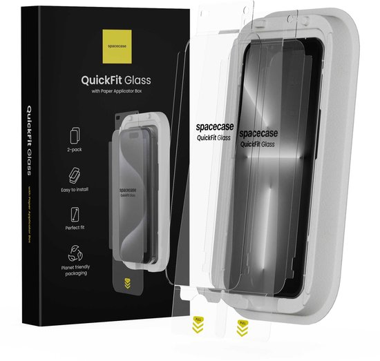 Spacecase Quickfit Gehard Glas Voor Iphone 13 Pro Max 14 Plus