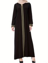 3 stuks bijpassende moslimsets Eid Satin Abayas voor Dames Dubai Hijab Jurk Open Abaya Kimono Islam Outfit Wrap Front Maxi Rok-grey 3pcs set,S