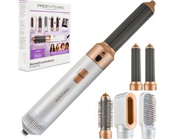 ProfiCare HAS 3132 - Brosse à air chaud - Multistyler 4 en 1 - Airstyler - Fer à lisser pour boucles, volume, lissage et séchage - blanc/rose - 3 réglages