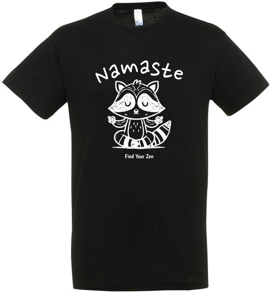 Namaste T-shirt – Yoga T-shirt – Fun T-shirt – Zwart – Grappig shirt – Yoga Kleding – Leuk Cadeau – Yoga shirt Dames – Yoga shirt Heren – Unisex - Maat 3XL
