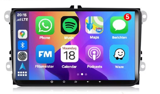 Autoradio 4/64GB met Carplay en Android Auto | Geschikt voor Vw volkswagen Golf 5 & 6 Polo Caddy Bora Jetta Transporter T5 Touran Passat scirocco 2003-2017 | Autoradio met navigatie | 2006 2007 2008 2009 2010 2011 2012 2013 2014 2015 Rns mk5 A6 R b6