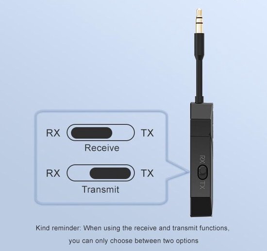 2-in-1 Bluetooth 5.4 Audio Transmitter En Receiver - Zender En Ontvanger Draadloze Adapter Met 35mm Jack Aux Voor Auto Tv En Speakers Zwart