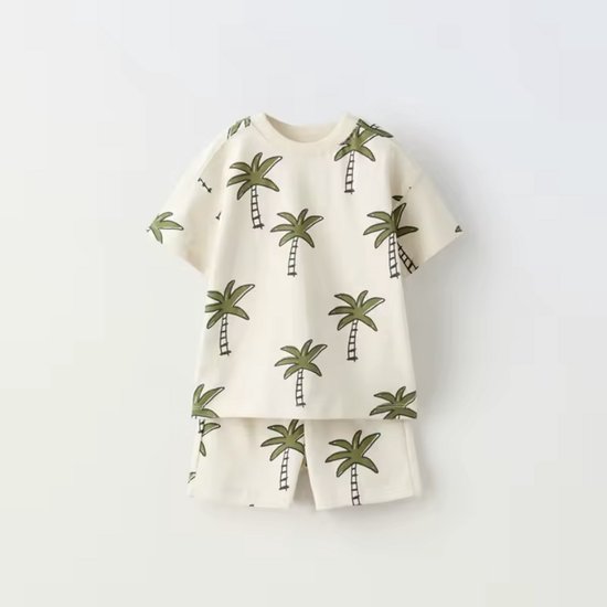 Arshiner Set met T-shirt en korte broek voor jongens van 6-14 jaar, Rood, 8-9 jaar
