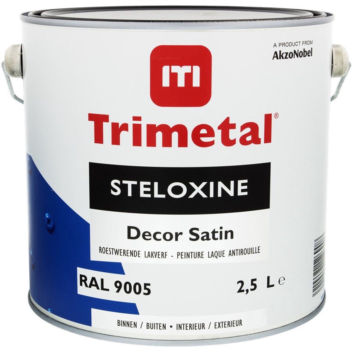 Trimetal Steloxine Decor Satin - 2,5 l - 9-11 m²/l - Zwart - Lak - Afwerkingslaag