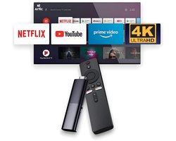 Artic X1 Streaming Box – TV Stick – 4K Ultra HD – 1080p – Incl. Wifi & Bluetooth – Geschikt voor Chromecast – Google TV HDMI Stick – Incl. Google Assistant – Media Streamer – Geschikt voor Android 13 – Draadloze Adapter – TV Streamer – Zwart