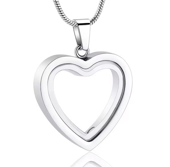 Néerlandais Duvall | Pendentif coeur transparent | Bijoux de crémation | pendentif en frêne | cœur où les cendres peuvent être déposées | Bijoux en forme de cœur | incinération | comme |