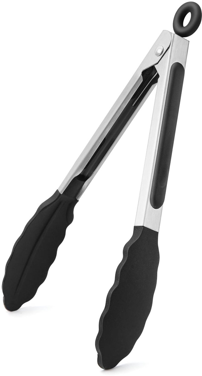 My Ninki ® Handige Keukentang van 18 cm met Hittebestendige Siliconen en Roestvrij Staal voor Veelzijdig Koken