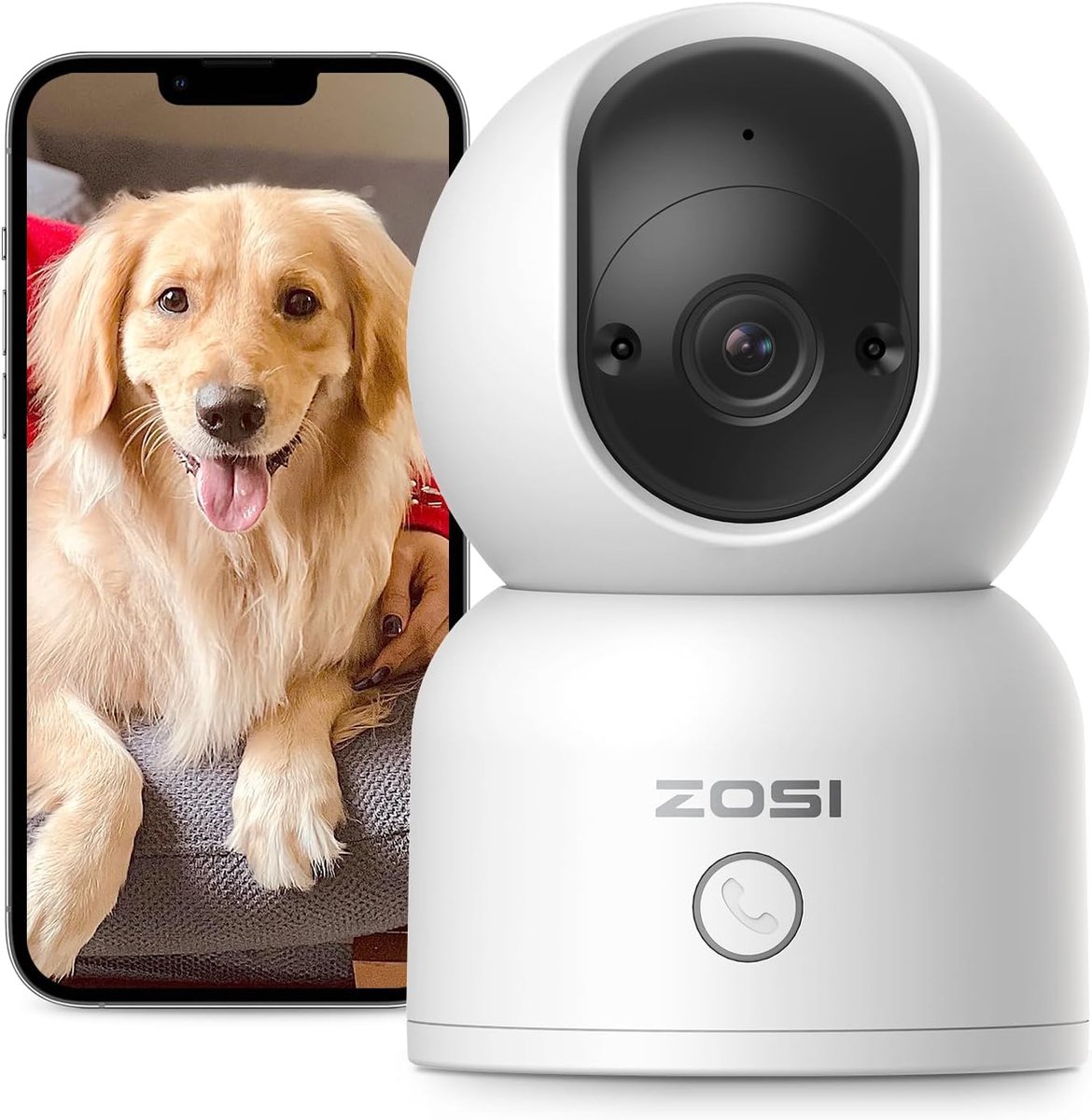 3MP WiFi Beveiligingscamera met 360° Draaifunctie en AI Herkenning voor Binnen