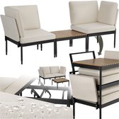 Bol.com tectake® - Loungeset Magaluf - 5-in-1 tuinset met aluminiumframe - 2 tuin fauteuils en 1 salontafel - Op te stellen als ... aanbieding