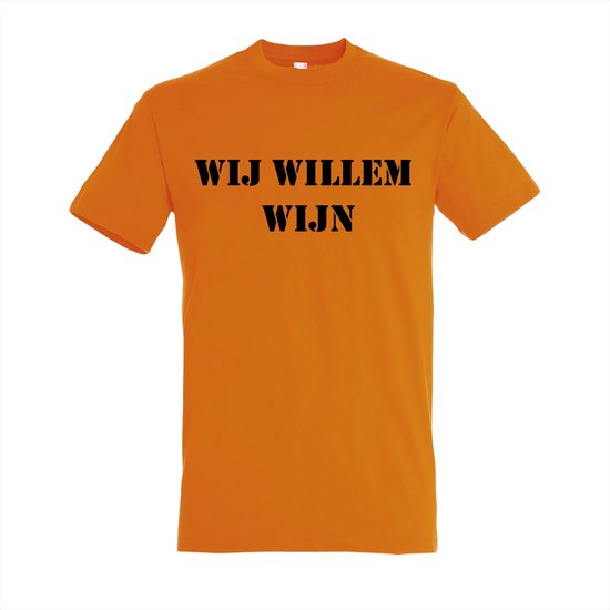 WIJ WILLEM WIJN - KONINGSDAG -shirt - 100% Katoen - Maat L - Classic Fit - Oranje