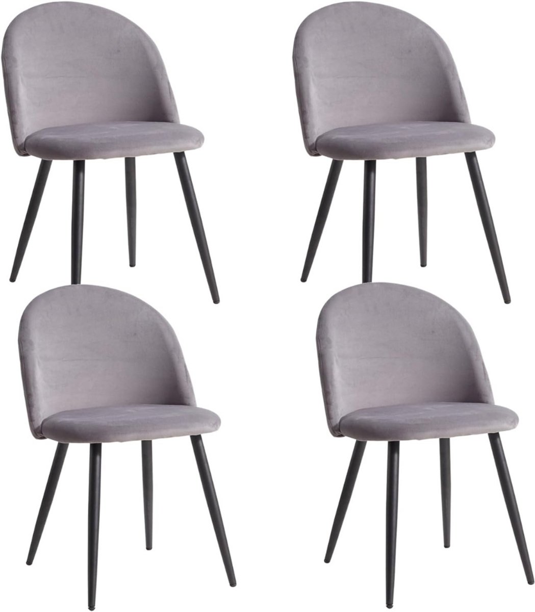 ApexArte® Eetkamerstoelen set van 4 - Eetkamerset - Extra Comfortabel - Grijs