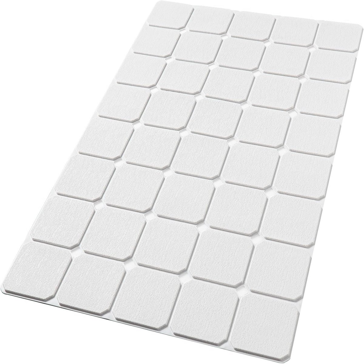 Antislip siliconen badmat zonder zuignappen - Vouwbare douchemat 68 x 47 cm - Wit