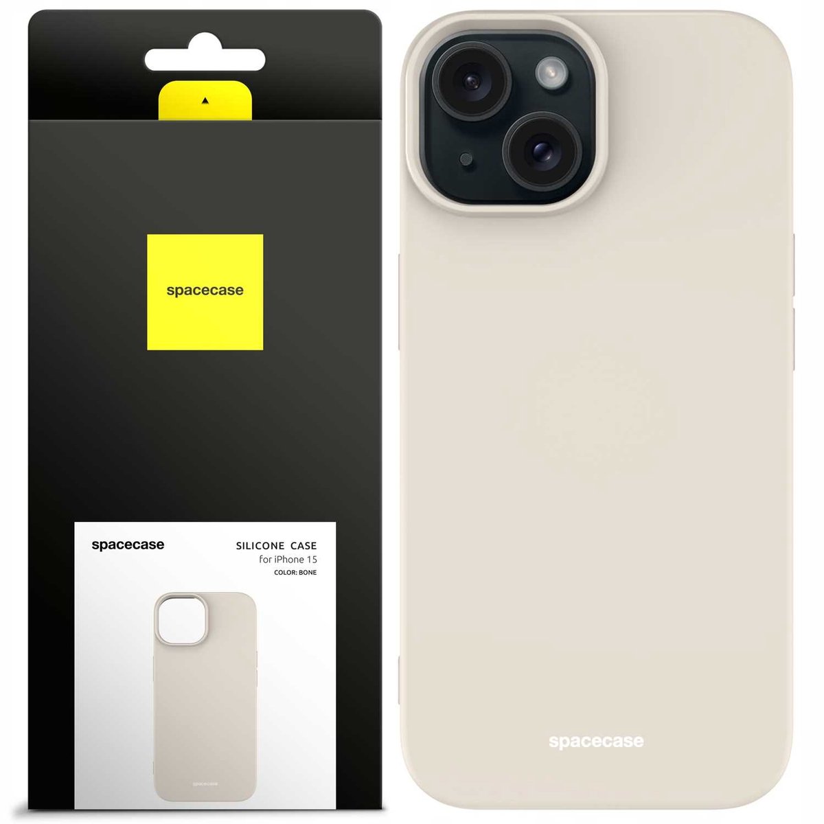 Spacecase Siliconen Hoesje Voor Iphone 15 Bone Telefoonbescherming