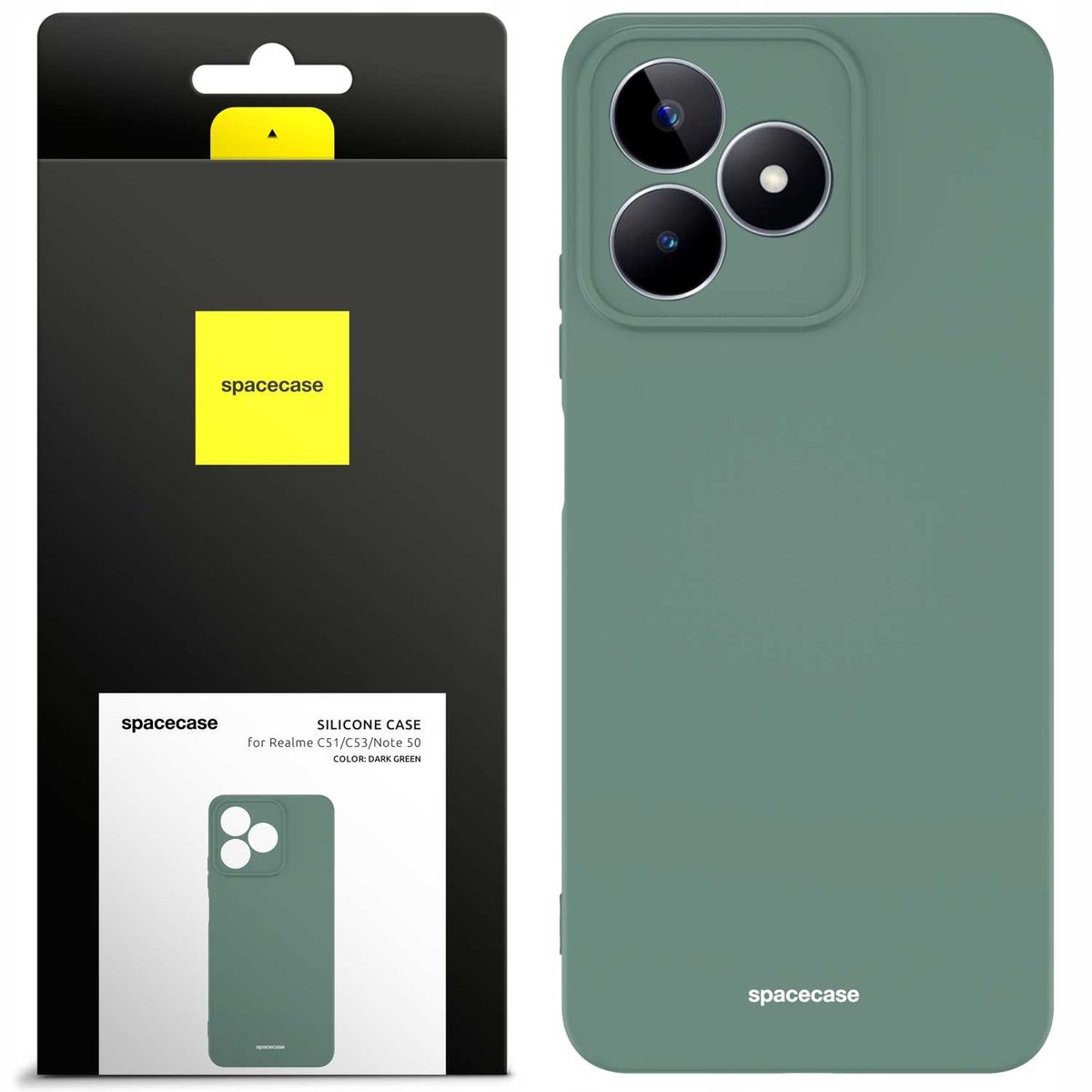 Spacecase Siliconen Hoesje Voor Realme C51 C53 Note 50 Donkergroen