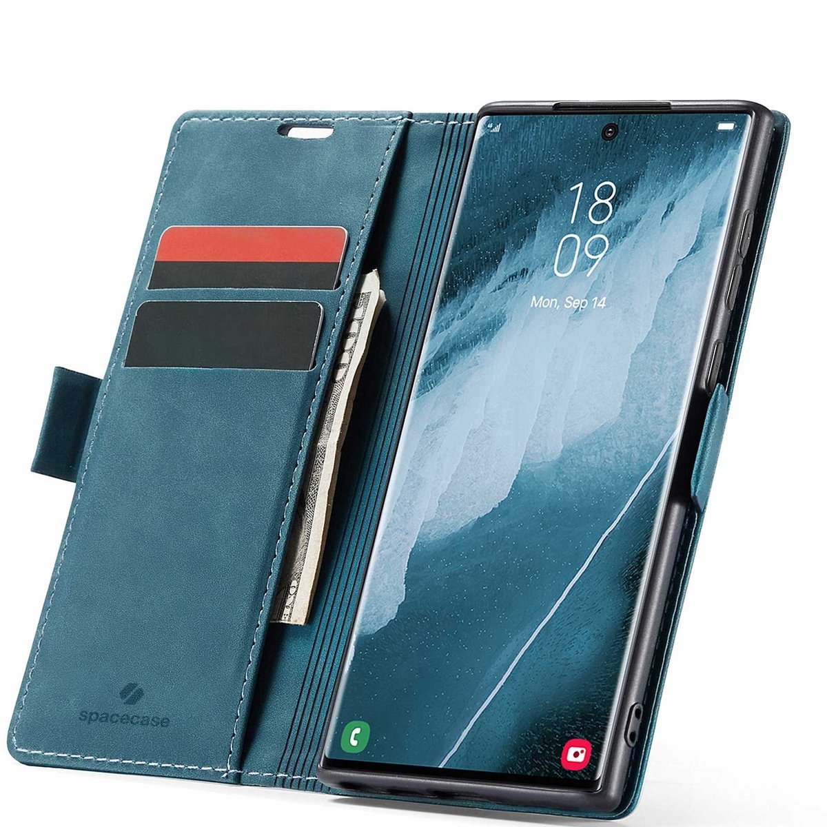 Spacecase Portefeuille Galaxy S22 Ultrablauwe Case Samsung