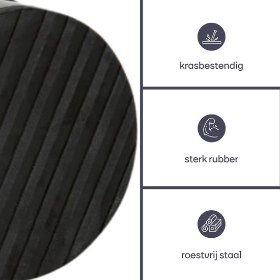 Perel Roestvrijstalen deurstopper, zonder boren, met antislip rubberen onderkant, 75 mm hoog en 90 mm diameter, voor een subtiele maar effectieve grip, ideaal voor elk interieur, grijs, 1 kg